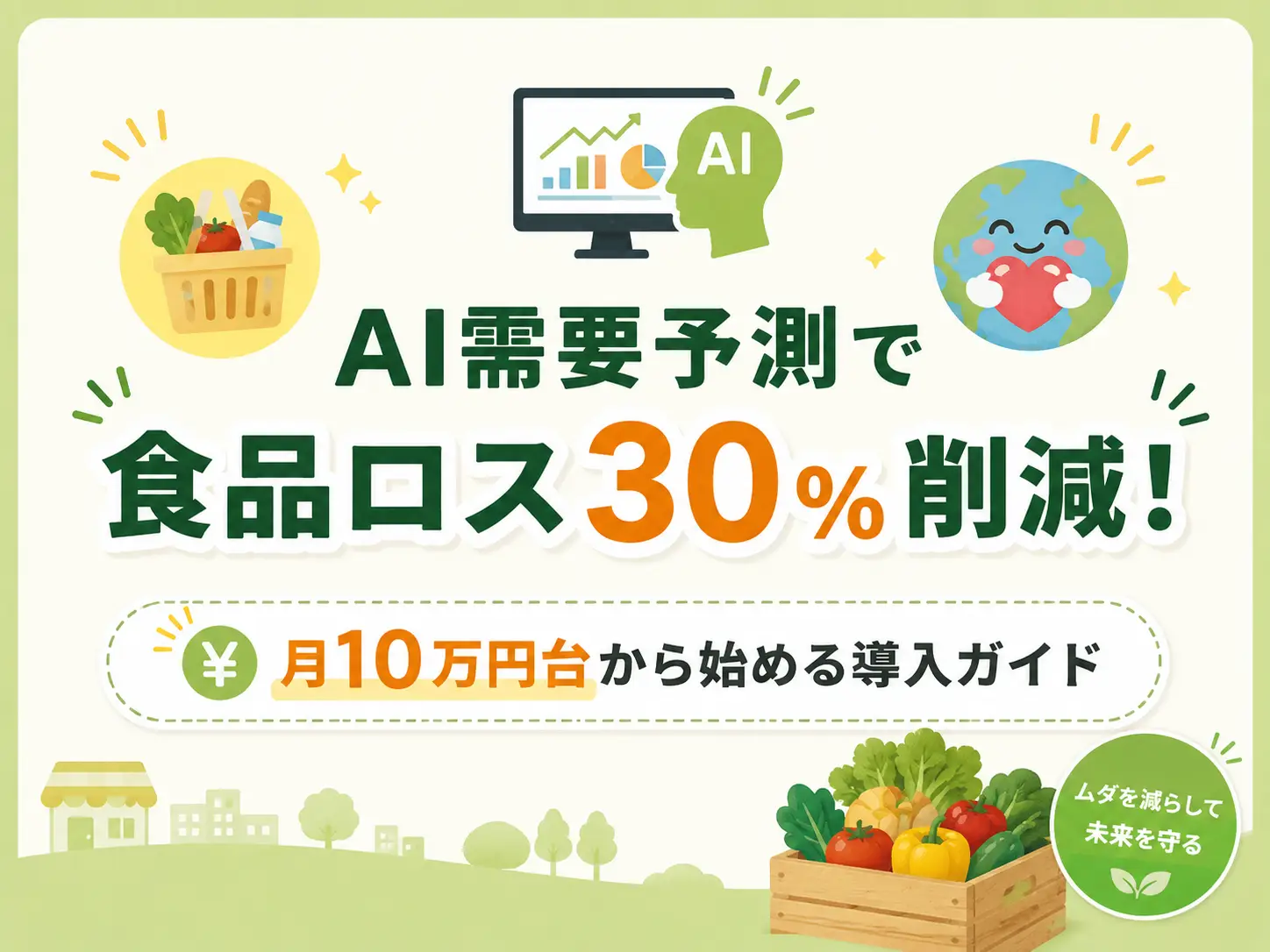AI需要予測で食品ロス30％削減！中小の小売業が月10万円台から始める導入ガイド