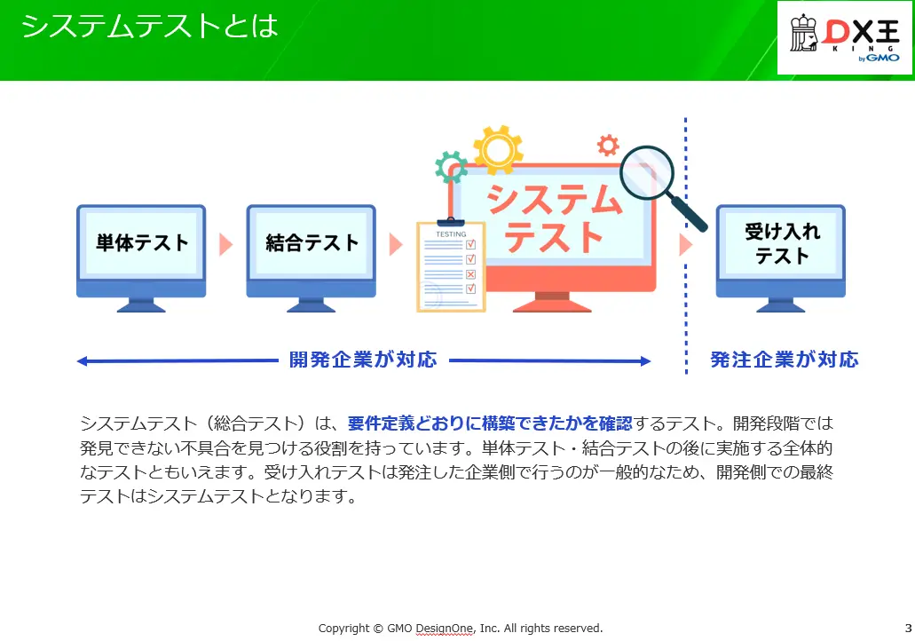 システムテストの種類と特徴　テストケースのサンプル付き 